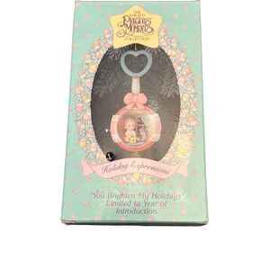Vintage Enesco Precious Moments 1992 "You Brighten My Holodays" Christmas Orname